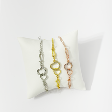 Load image into Gallery viewer, Figaro style heart charm Bracelet Anklet