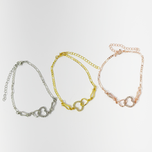 Load image into Gallery viewer, Figaro style heart charm Bracelet Anklet