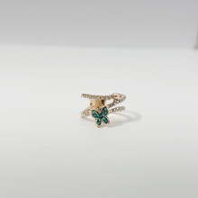 Load image into Gallery viewer, Turquoise Butterfly Diamond Ring