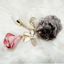 Load image into Gallery viewer, Fluffy Pom Flower Charm Keychain