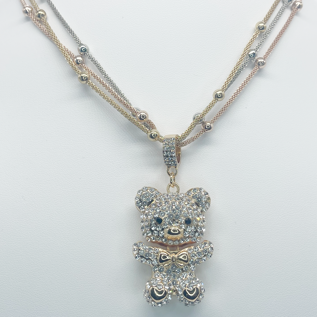 Teddy Bear Mixed Diamond Chain