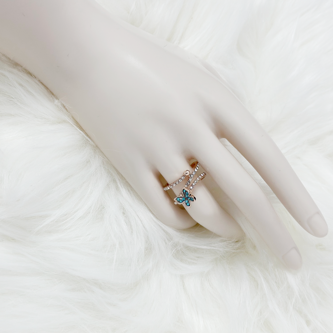 Turquoise Butterfly Diamond Ring