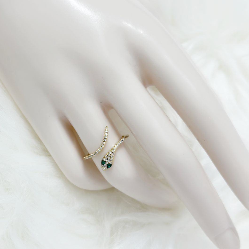 Gold Snake Diamond Ring