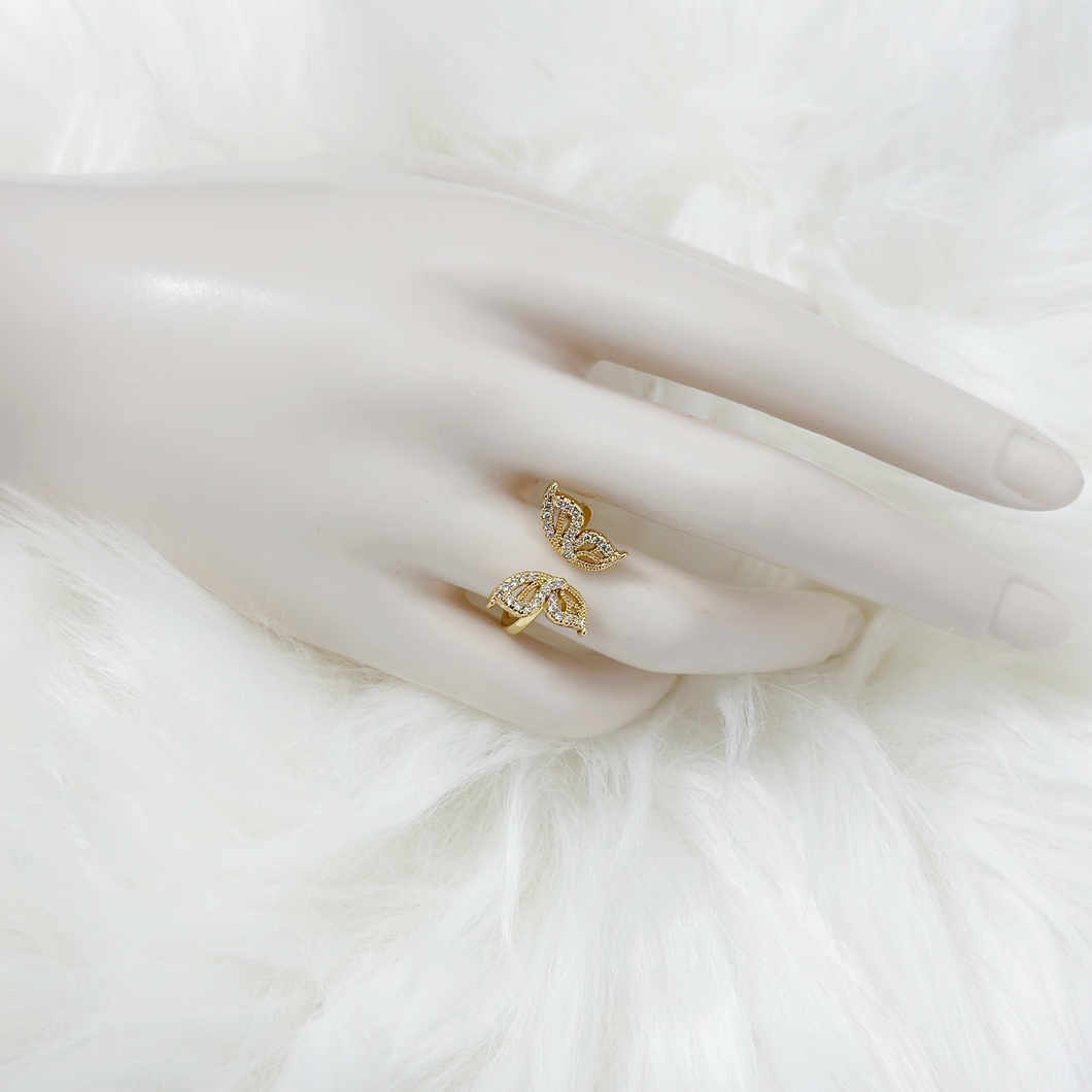 Diamond Butterfly Gold Ring